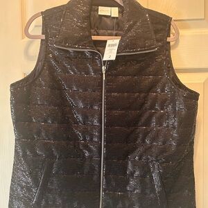 Chico's Black Sequin Vest